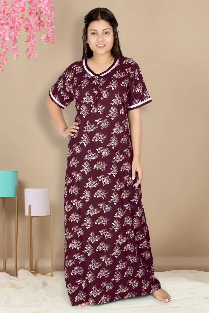 Wine Rayon Night Gown